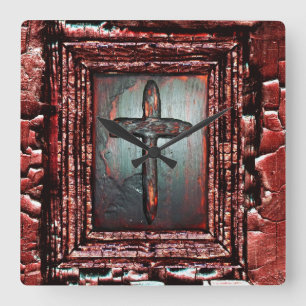 Blutkreuz Quadratische Wanduhr