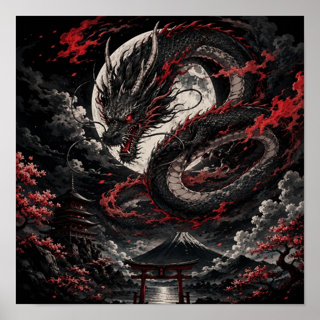 Blutmond-Drache Poster (Vorne)