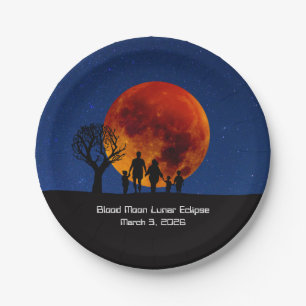 Blutmond Mondfinsternis 2026 Pappteller