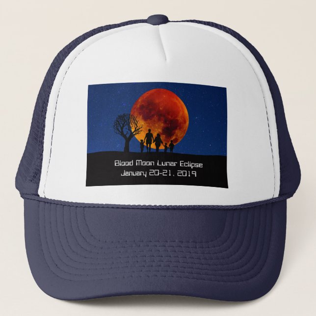 Blutmond-Mondflugbahn 2019 Truckerkappe (Vorderseite)