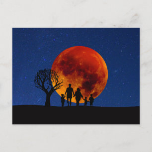 Blutmond-Mondseelenfamilie Postkarte