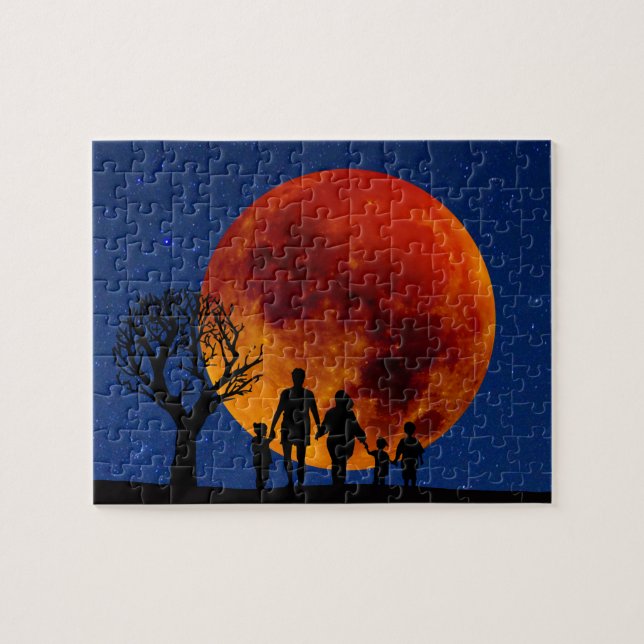 Blutmond-Mondseelenfamilie Puzzle (Horizontal)