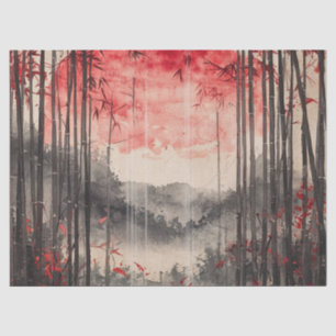 Blutmond Sakura-Tuschewaschung (1) Seidenpapier