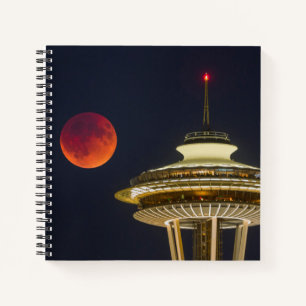 Blutmond Seattle Space Needle Notizbuch