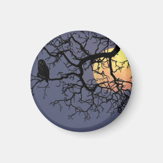 Blutmond und Nachtschwärmer-Silhouette Magnet