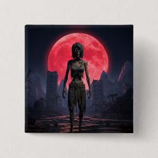 Blutmond Weibliche Zombie Button