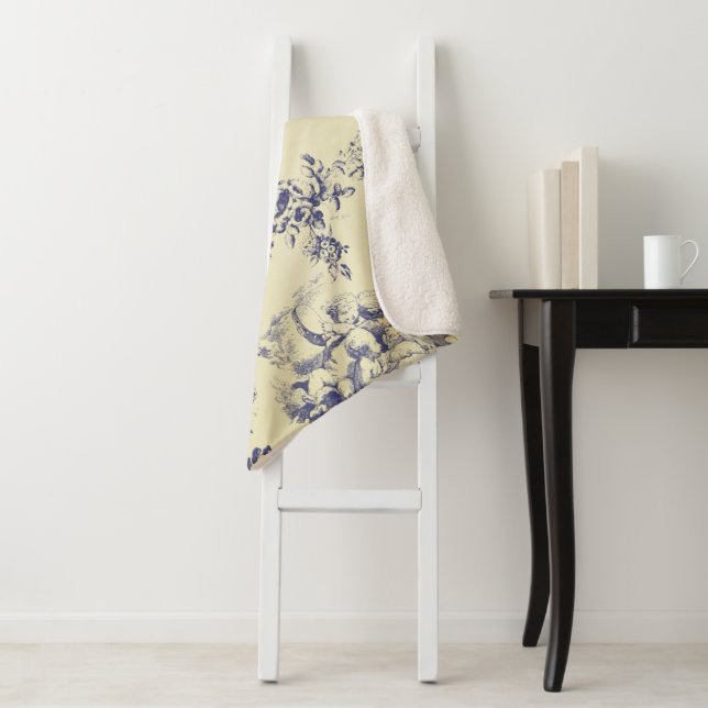 Blutoile French Country Cherub Muster Sherpadecke (Beispiel)