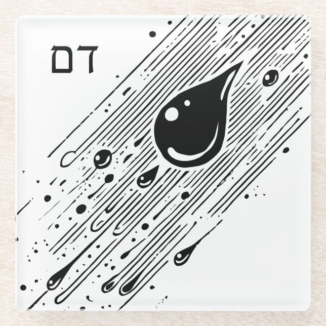 Blutpest für Seder Glasuntersetzer (Vorderseite)