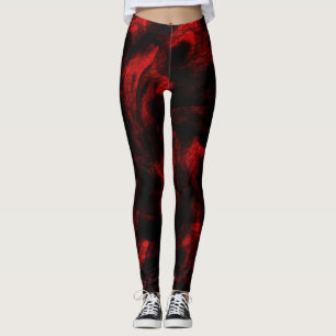 Blutrote Drache-Skalen auf Schwarzem Leggings