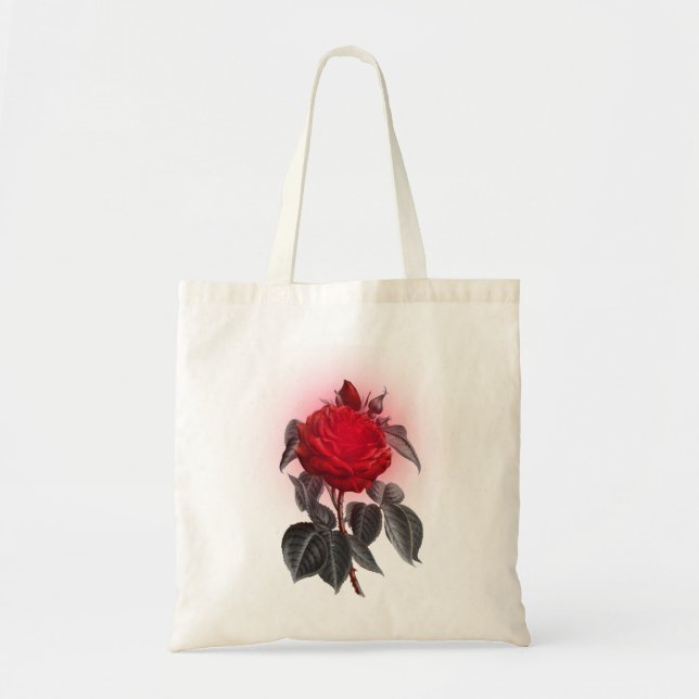 Blutrote Rose Tragetasche (Vorne)