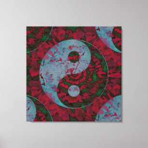 Blutrote Yin Yang Symbol-Kunst Leinwanddruck