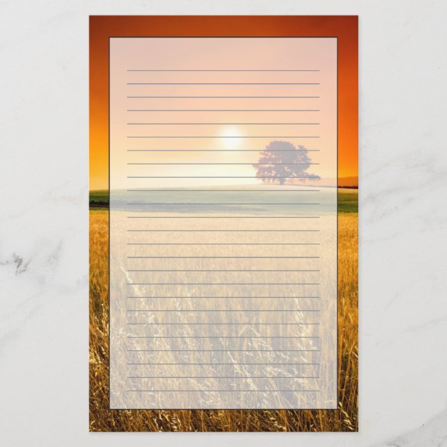 Blutroter Sonnenuntergang Briefpapier (Vorderseite)