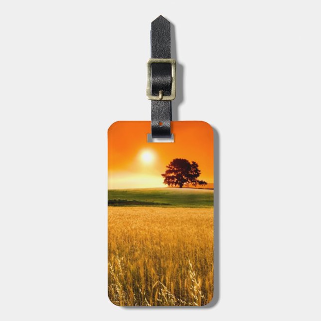 Blutroter Sonnenuntergang Gepäckanhänger (Vorderseite vertikal)