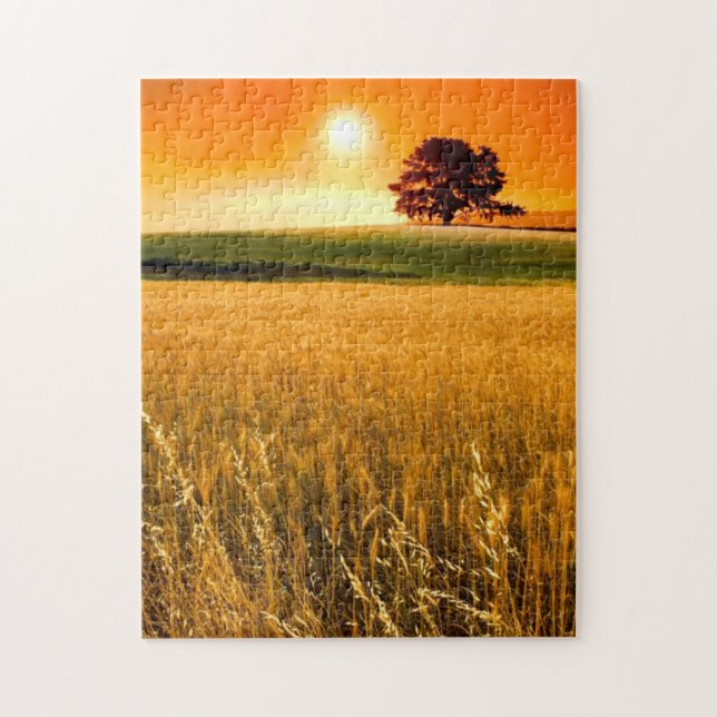 Blutroter Sonnenuntergang Puzzle (Vertikal)