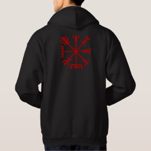 Blutrotes Vegvísir (Viking-Kompass) Hoodie