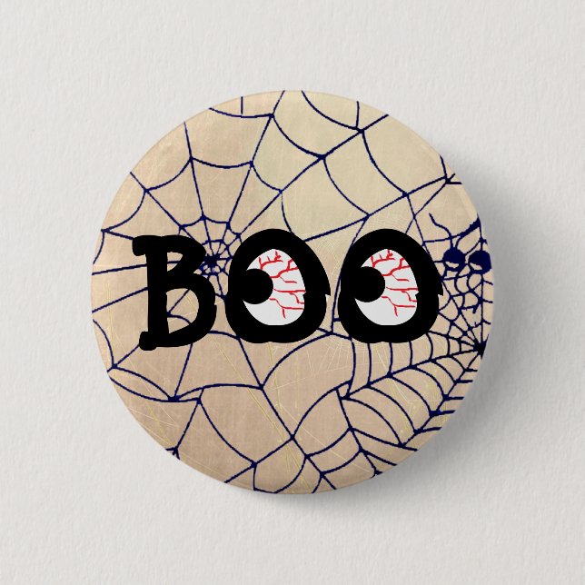 Blutschuss Boo Eyeballs Halloween-Button Button (Vorderseite)