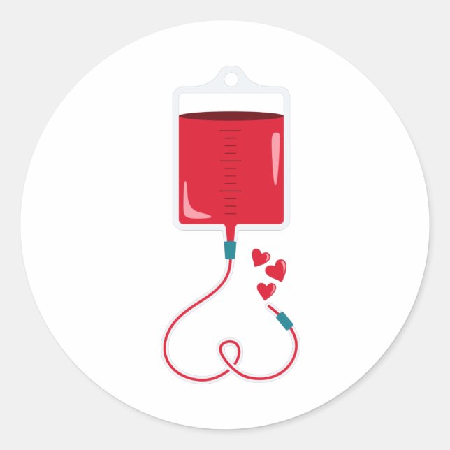 Blutspende Runder Aufkleber (Vorderseite)