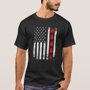Blutspender Phlebotomistische amerikanische Flagge T-Shirt