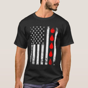 Blutspender Phlebotomistische amerikanische Flagge T-Shirt