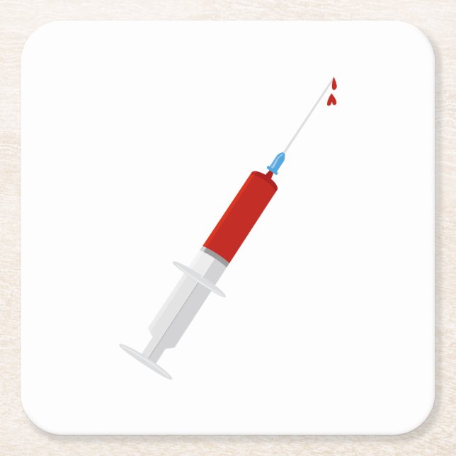 Blutspritze Rechteckiger Pappuntersetzer (Vorderseite)