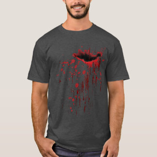 Blutspritzer blutbefleckter Halloween-Zombie vint T-Shirt