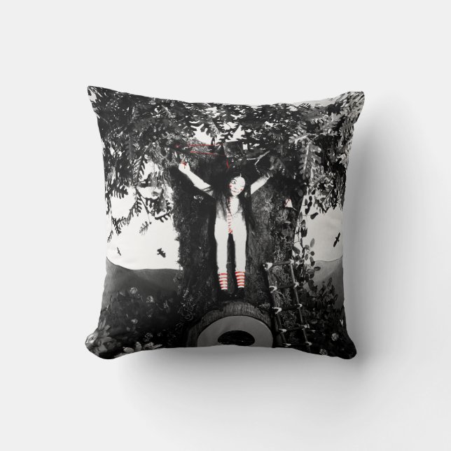 Bluttee und Puppenkissen mit rotem String Kissen (Vorderseite)