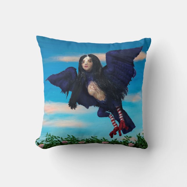 Bluttee und Roter Streichebird-Girl Pillow Kissen (Vorderseite)