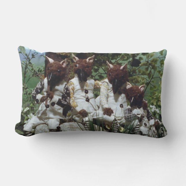 Bluttee und roter String Oak Dweller Lendenkissen (Vorderseite)