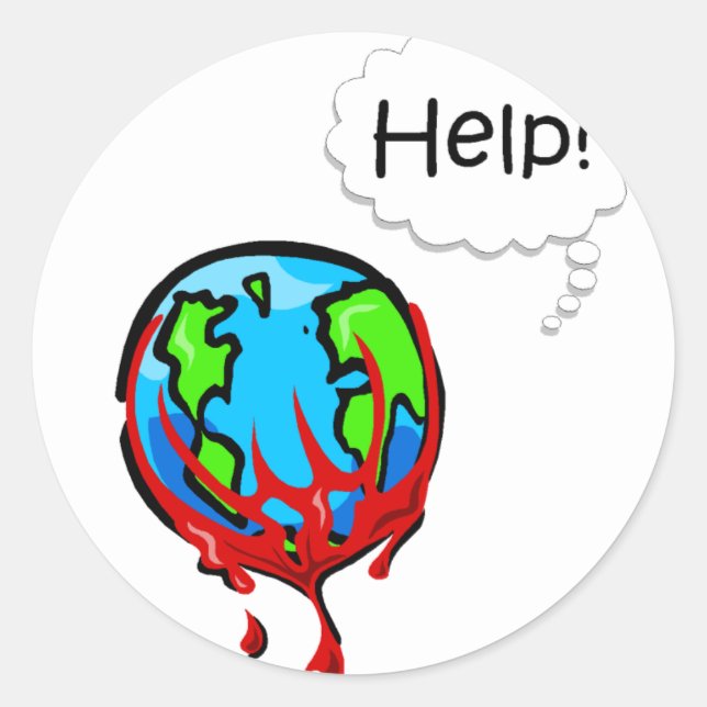 Blutung Erde 2 Runder Aufkleber (Vorderseite)