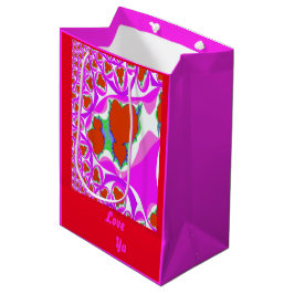 Blutung Herz Fraktal Geschenktasche Mittlere Geschenktüte