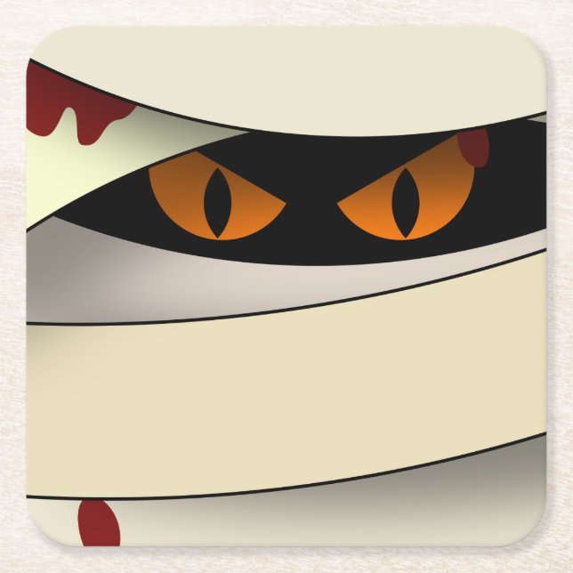 Blutung Mummy Halloween Rechteckiger Pappuntersetzer (Vorderseite)
