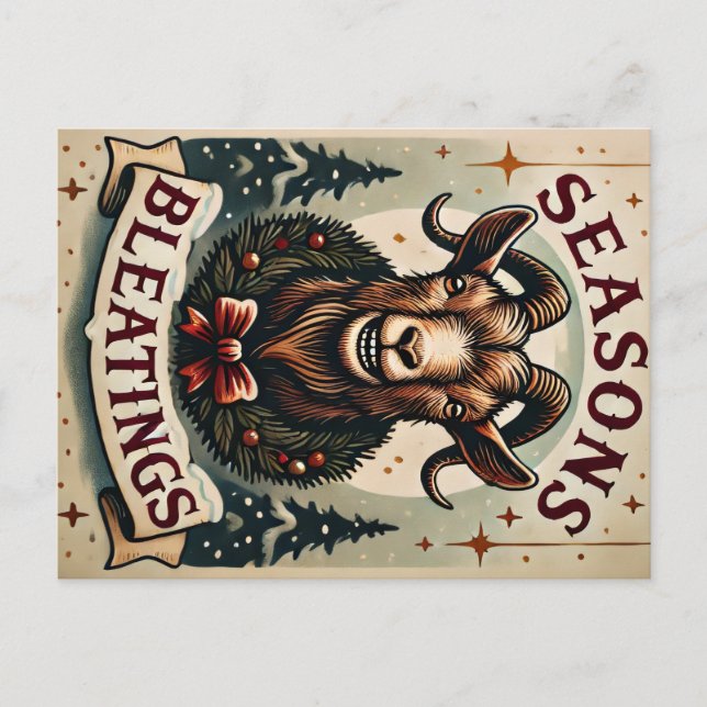 Blutungen der Saison - Festziegenposter Postkarte (Vorderseite)