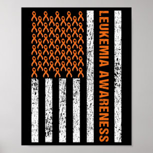 Blutzenkrebs-Bewusstsein Band Orange Leukämie Amer Poster