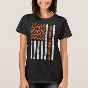Blutzenkrebs-Bewusstsein Band Orange Leukämie Amer T-Shirt