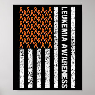 Blutzenkrebs-Bewusstseinsband Orangen Leukämie-Fla Poster