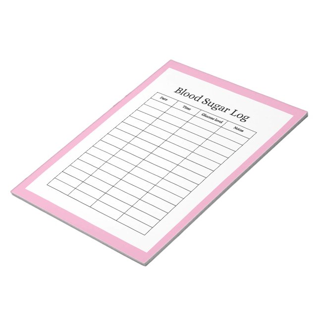 Blutzucker-Log-Tracker Notizblock (angewinkelt)