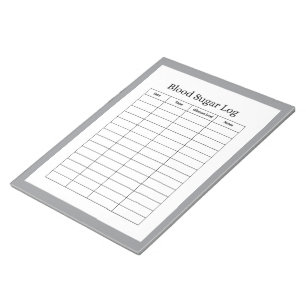 Blutzucker-Log-Tracker Notizblock