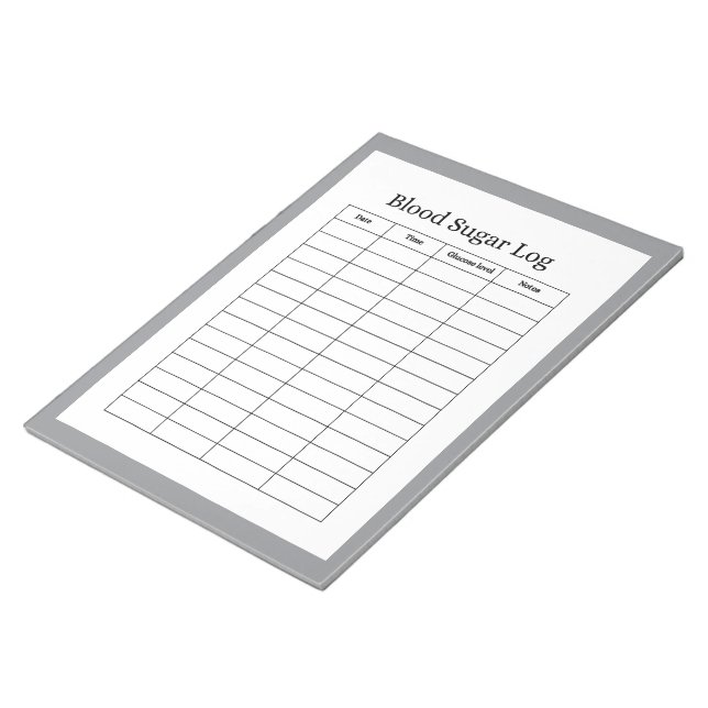 Blutzucker-Log-Tracker Notizblock (angewinkelt)