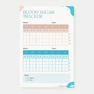 Blutzucker-Wochen-Tracker Post-it Klebezettel