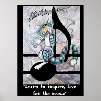 BluzKat auf Note Poster