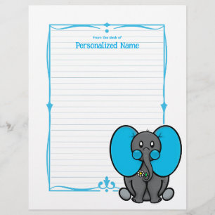 Bly Phant Blue Lined Briefbogen