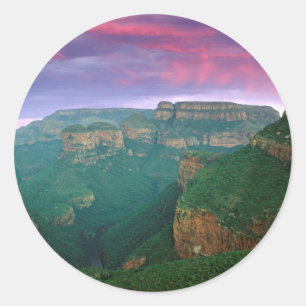 Blyde River Canyon bei Sonnenuntergang, Südafrika Runder Aufkleber