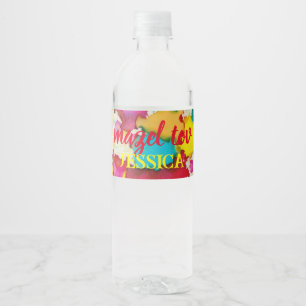 BM Bar Bat Mitzvah Confetti Wasserflaschenetikett
