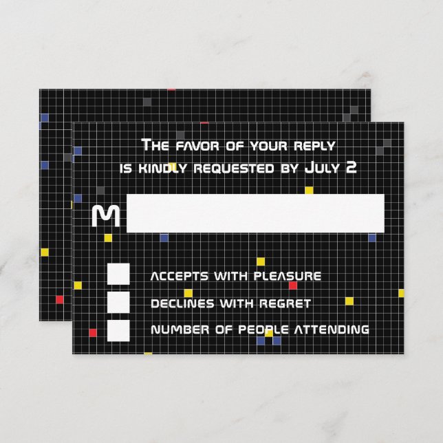 BM Bar Bat Mitzvah Game On RSVP Karte (Vorne/Hinten)