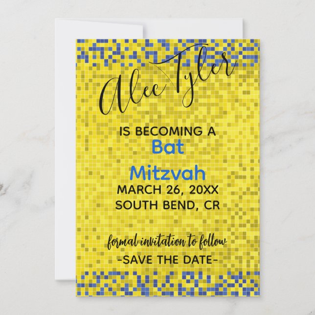BM Bar Bat Mitzvah Game On Save The Date (Vorderseite)