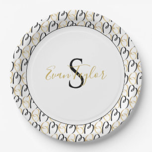 BM Bar Bat Mitzvah Papierplatte Elegantes Gold Sch Pappteller
