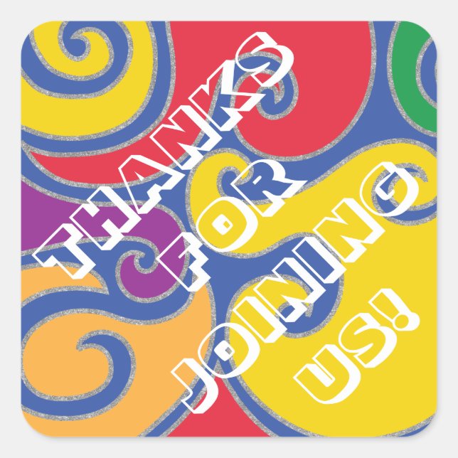 BM Bar Bat Mitzvah Silvery Wirbel Square Sticker (Vorderseite)