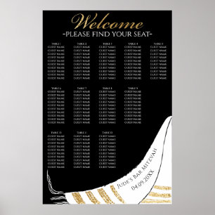 BM Bar N Bat Mitzvah Gold Tallit Seekarte Poster