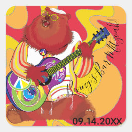 BM Bar oder Bat Mitzvah Sticker Square Gesangsbär