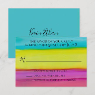 BM Bar oder Bat Mitzvah UAWG A Splash of Color RSVP Karte